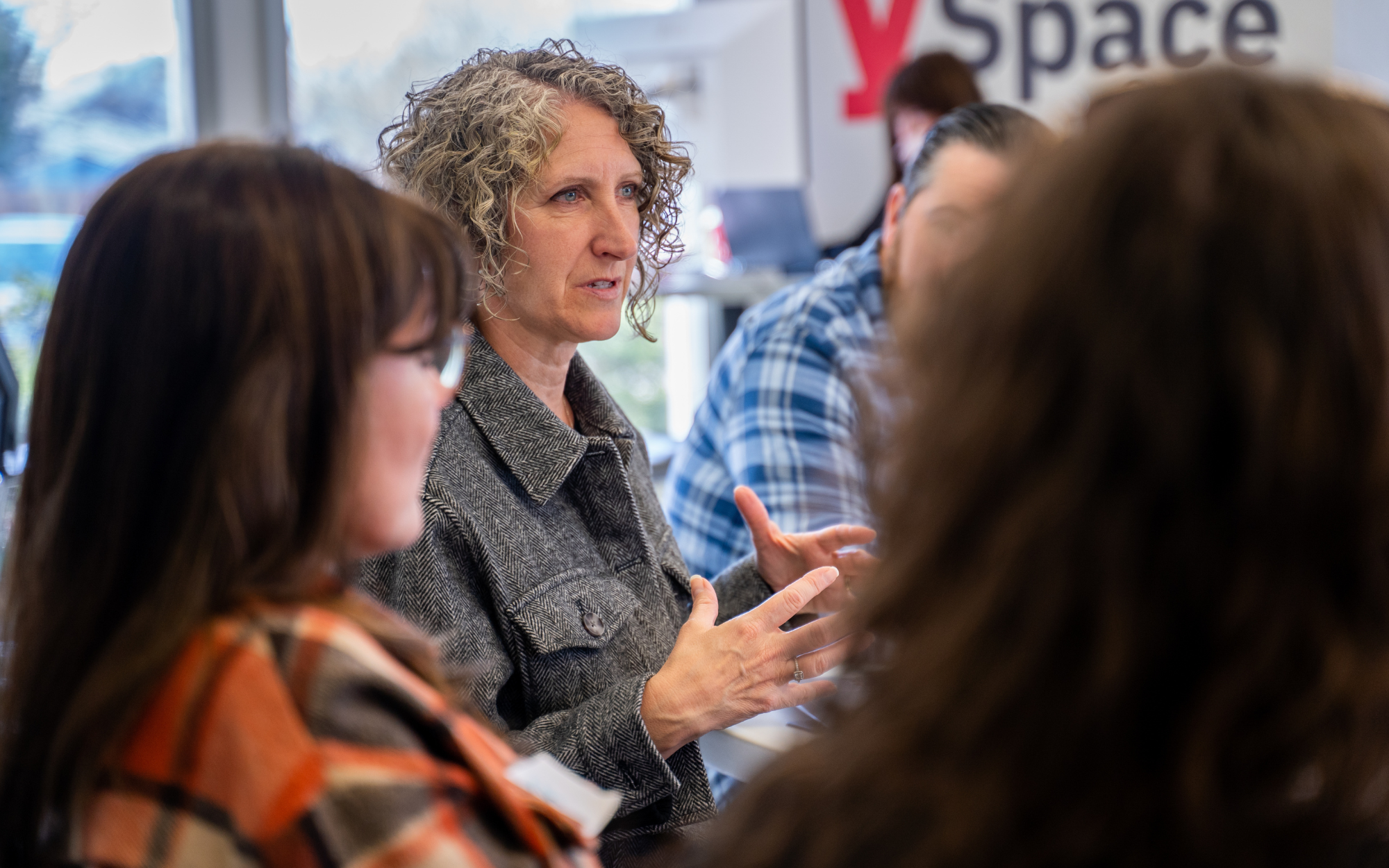 entrepreneurs networking at a table