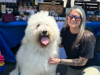 Jen Radley with dog from ADR Pet Stores in Georgina